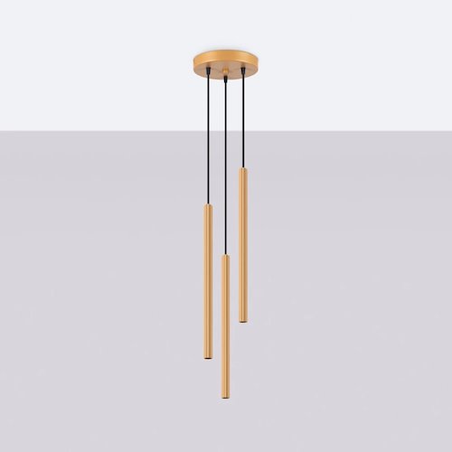 Lampa wisząca potrójna Arche okrągła 3xG9 złota