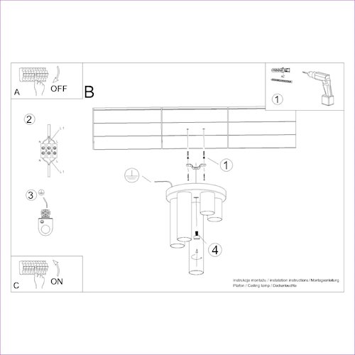 Lampa sufitowa tuby Lagos 5xGU10 okrągła biała