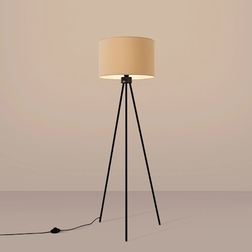 Lampa podłogowa z abażurem Nevia 1xE27 taupe