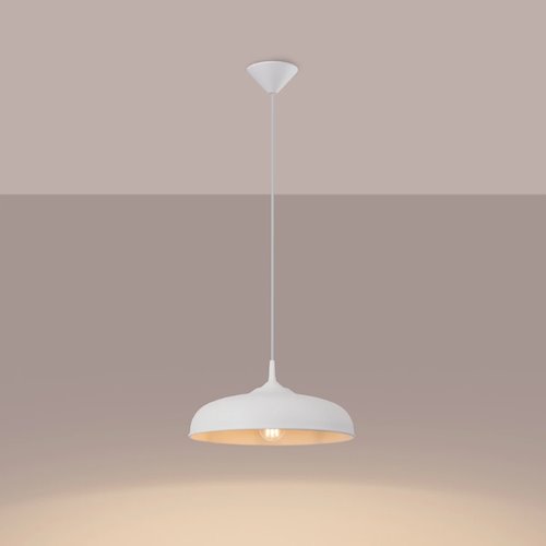 Lampa wisząca z okrągłym kloszem Gina 1xE27 biała