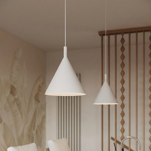 Lampa wisząca stożkowy klosz Nox 25cm 1xE27 biała