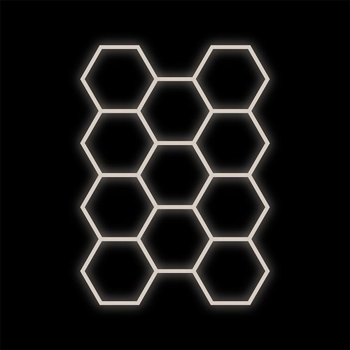 Lampa LED Hexagon 11xHEX czarna 368W 4000K