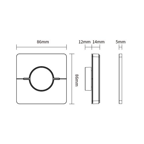 Sterownik LED Mono+CCT Mi-Light K0S czarny 2xAAA - 4 strefy