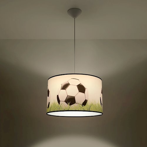 Lampa wisząca dziecięca Football C 40 1xE27 biało-czarno-zielona