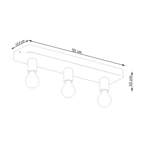 Lampa sufitowa industrialna TAVO 3xE27 beton