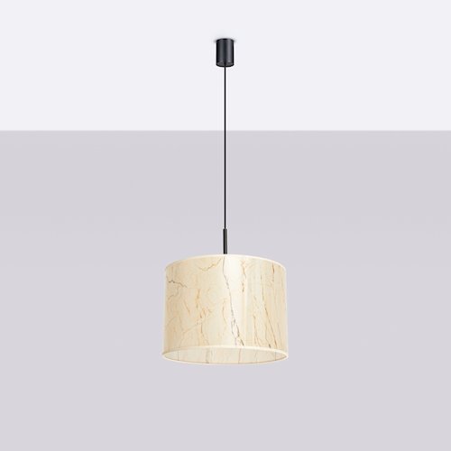 Lampa wisząca z abażurem Nevia 1xE27 beżowy marmur
