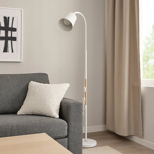Lampa stojąca podłogowa Riko E27 regulowana 145cm biała