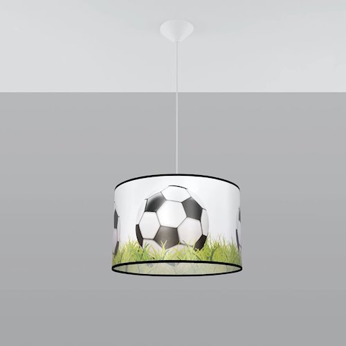 Lampa wisząca dziecięca Football C 40 1xE27 biało-czarno-zielona