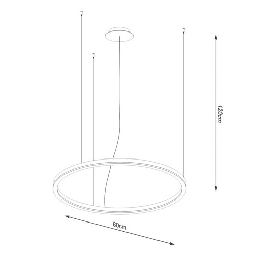 Żyrandol okrągły LED ODA 80 cm czarny 3000K