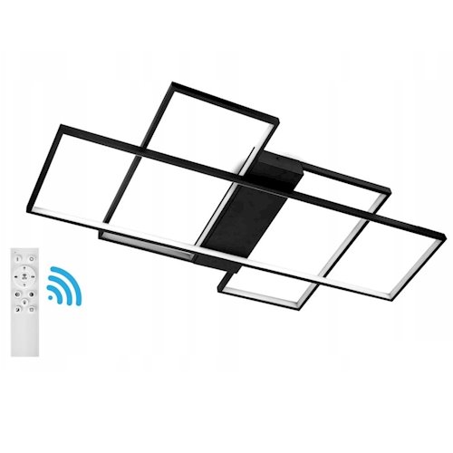 Lampa sufitowa LED Moderno Ring 123W Czarna + Pilot