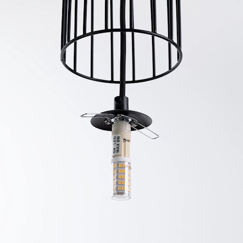 Lampa wisząca kula z dekoracją Brina 1xG9 czarna