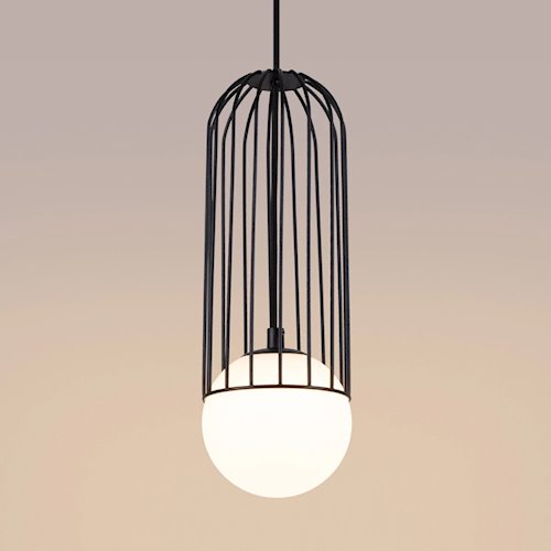 Lampa wisząca kula z dekoracją Brina 1xG9 czarna