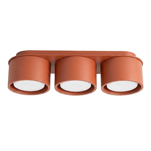 Lampa sufitowa potrójna tuba Modo 3xGx53 ochra czerwona