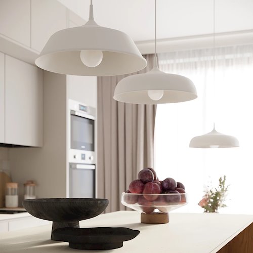 Lampa wisząca z okrągłym kloszem Frika 1xE27 biała