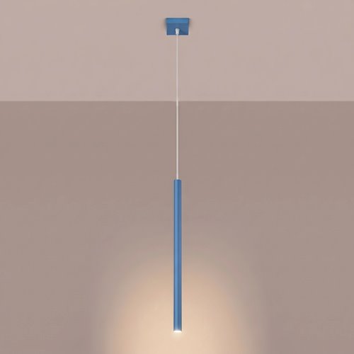 Lampa wisząca pojedyncza tuba Pastelo 1xG9 błękitna