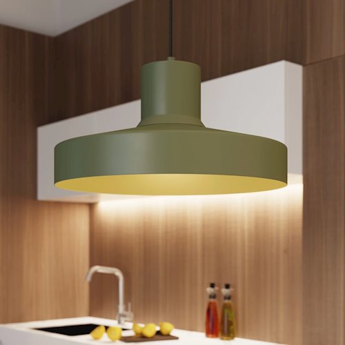 Lampa wisząca klasyczna Bilo 1xE27 zielona oliwka