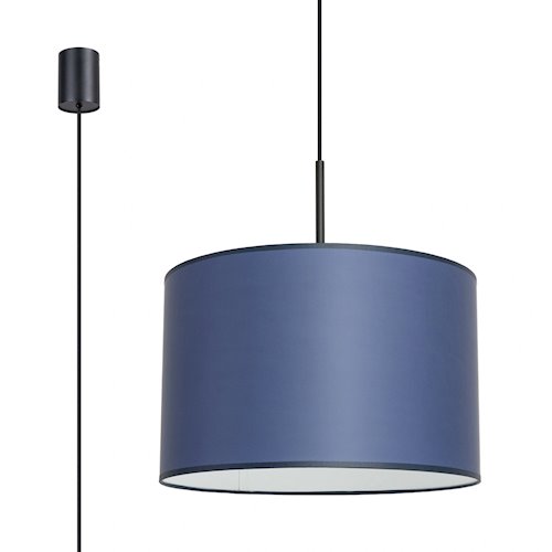 Lampa wisząca z abażurem Nevia 1xE27 granatowa