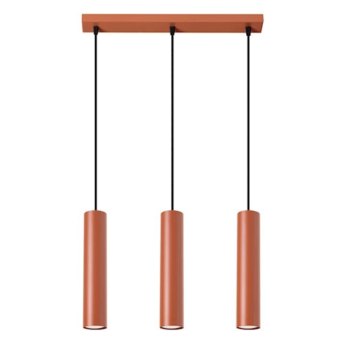 Lampa wisząca potrójna Lagos 3xGU10 listwa ochra czerwona