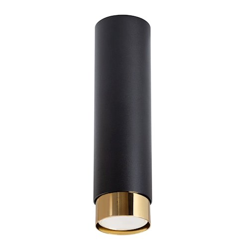 Tuba sufitowa nowoczesna Nero 22,5cm 1xGU10 czarny/złoty