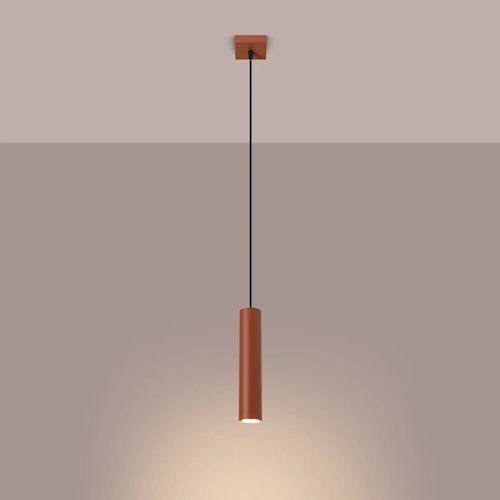 Lampa wisząca pojedyncza tuba Lagos 1xGU10 ochra czerwona