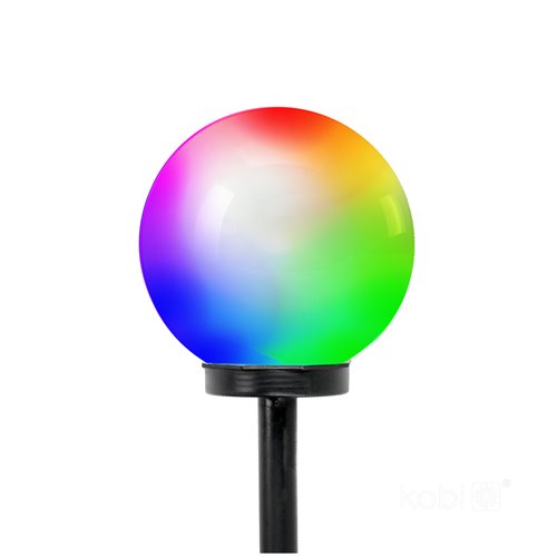 Słupek ogrodowy solarny Mleczna Kula 20cm RGB
