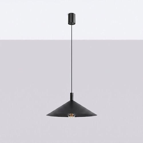 Lampa wisząca stożkowy klosz Nox 40cm 1xE27 czarna