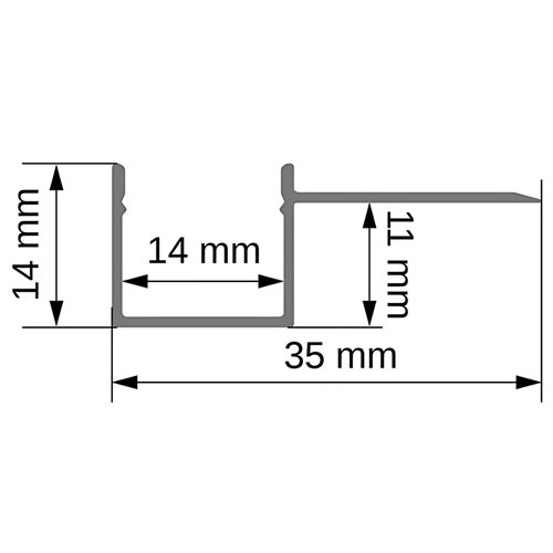 Profil LED GK Single srebrny anodowany z kloszem mlecznym - 2m