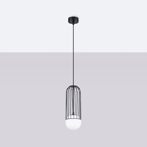 Lampa wisząca kula z dekoracją Brina 1xG9 czarna