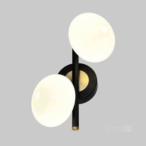 Kinkiet designerski Elipse 2xG9 z mlecznymi kloszami