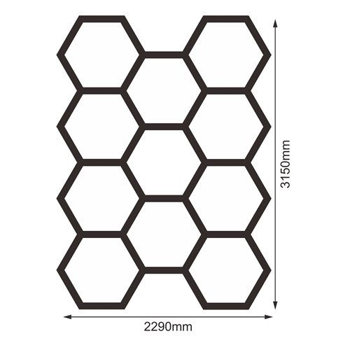 Lampa LED Hexagon 11xHEX czarna 368W 6500K