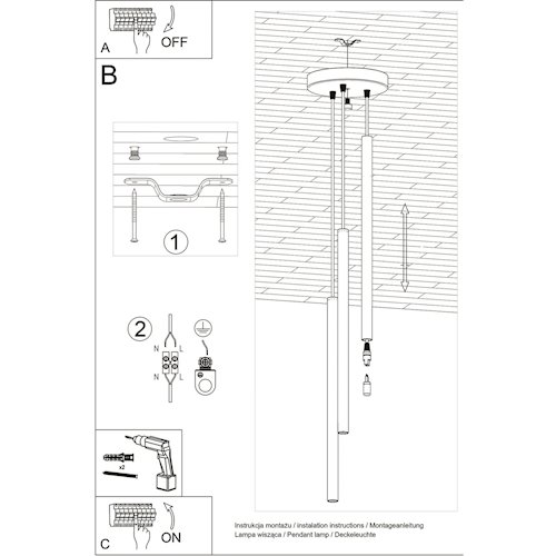 Lampa wisząca potrójna tuba Pastelo 3P 3xG9 okrągła różowa