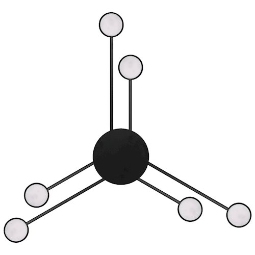 Żyrandol sufitowy Vecto 6xGX53 geometryczny czarny