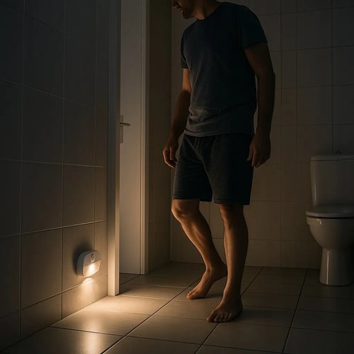 Lampka nocna LED z czujnikiem na baterie 3xAAA