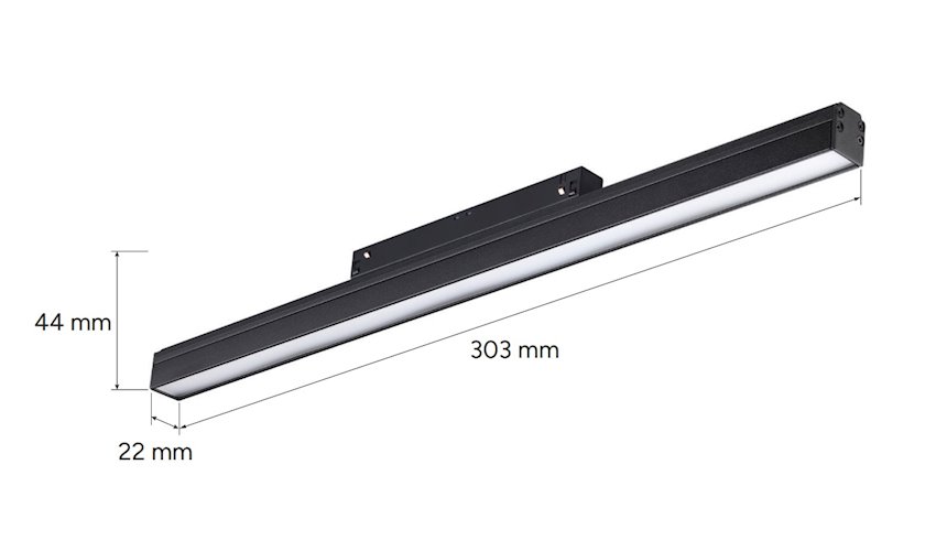 Lampa magnetyczna Mleczna Genesis czarna 15W 30cm 3CCT