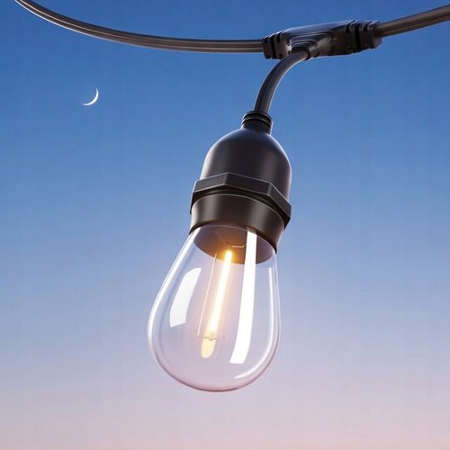 Girlanda zewnętrzna 10m wiszące żarówki 10xLED E27 2700K 1W