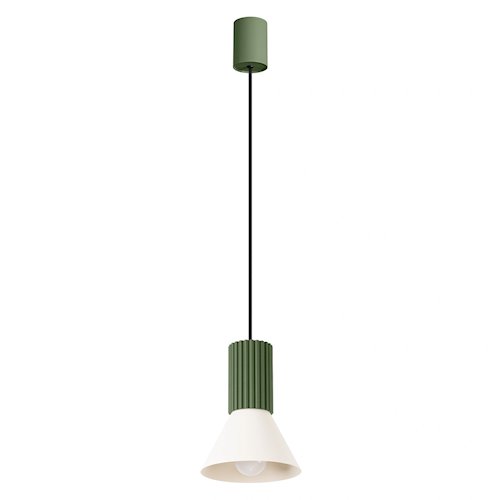 Lampa wisząca loftowa Estria 1xE14 beżowa/zielona oliwka