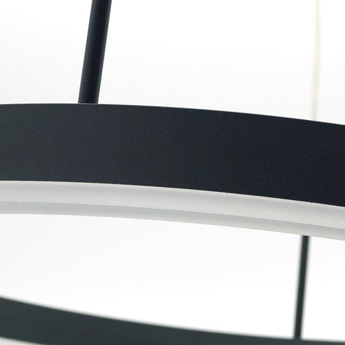 Lampa wiszące okręgi Magnum 102W CCT czarna z pilotem