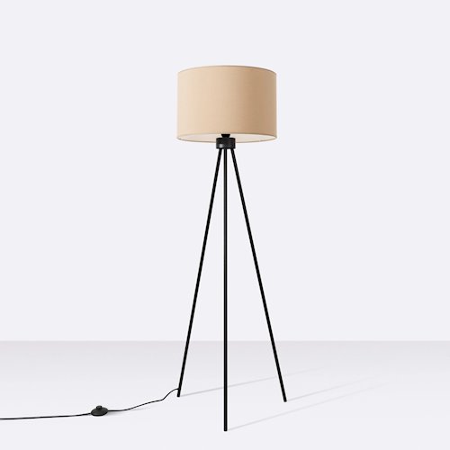 Lampa podłogowa z abażurem Nevia 1xE27 taupe