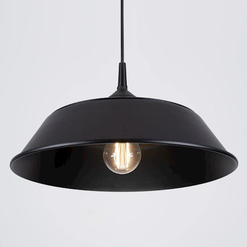 Lampa wisząca z okrągłym kloszem Frika 1xE27 czarna