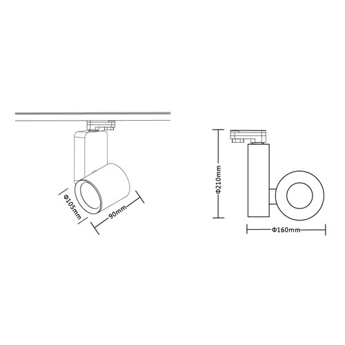 Reflektor szynowy LED 3-fazowy 35W 2700K-4000K biały
