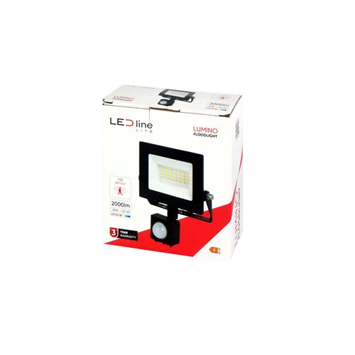 Naświetlacz LED LUMINO z czujnikiem 20W 2000lm neutralny