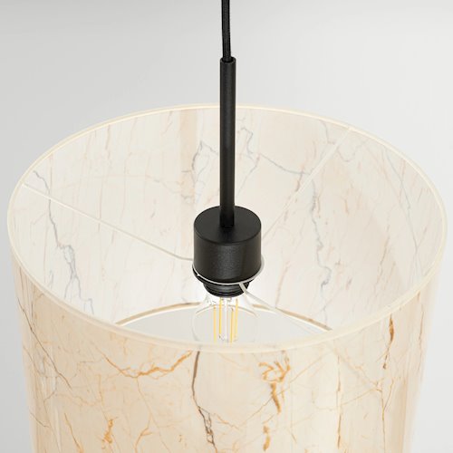 Lampa wisząca z abażurem Nevia 1xE27 beżowy marmur