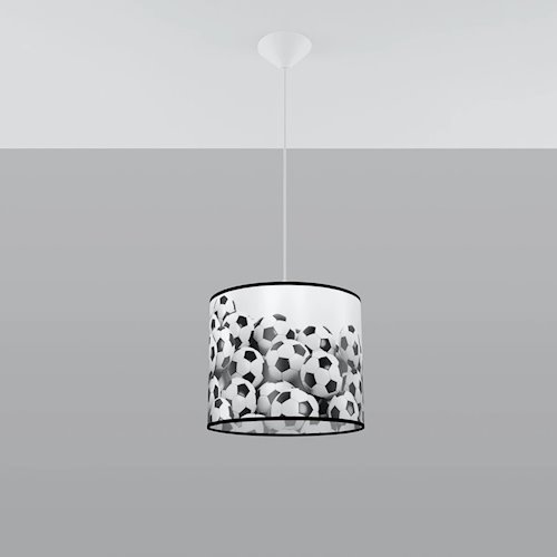 Lampa wisząca dziecięca Football B 30 1xE27 biało-czarna