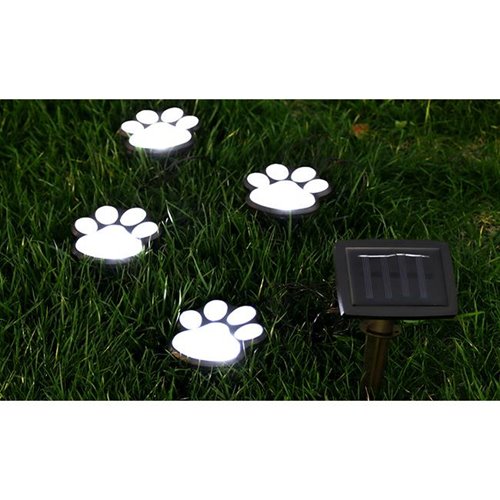 Lampy solarne wbijane - psie łapki 470cm