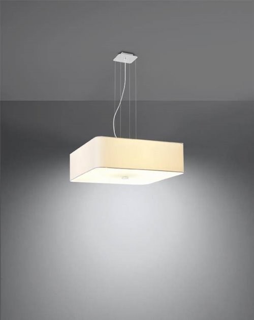 Lampa wisząca LOKKO kwadratowa 55x55 5xE27 biała