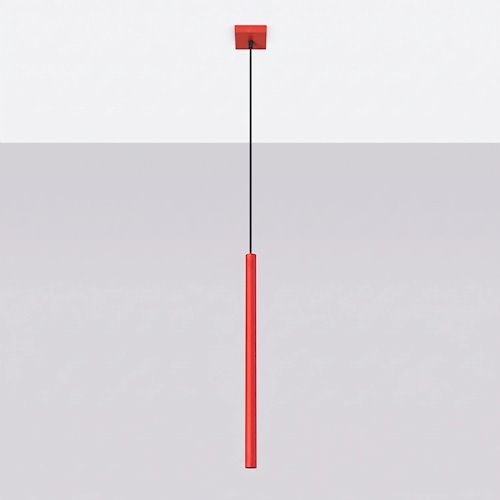 Lampa wisząca pojedyncza tuba Pastelo 1xG9 czerwona