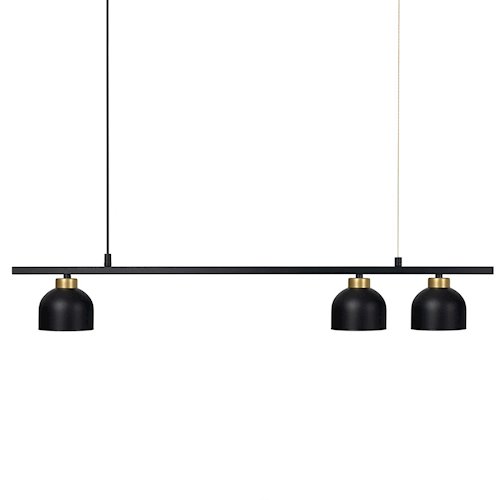 Lampa wisząca belka 90cm Kai z 3 oprawami GX53 czarno-złota