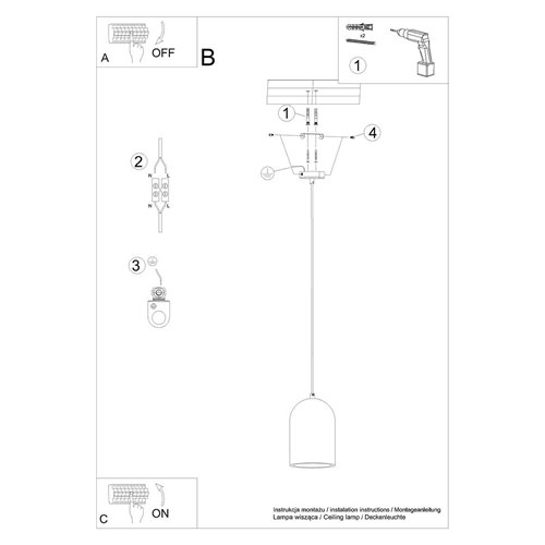 Lampa wisząca industrialna NIMIS 1xE27 szary beton