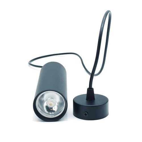 Lampa wisząca Tuba 1xGU10 Circus Slim 17cm czarna