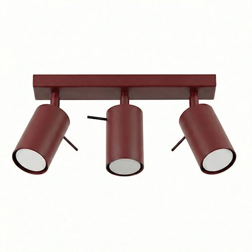 Kinkiet listwa z reflektorami Ring 3xGU10 burgundowy